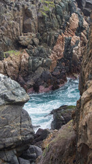 Rocks in the sea waves coast