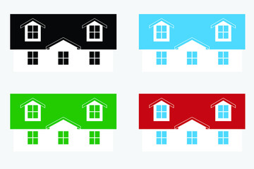Vector. House symbol for real estate, construction company. Various colors.