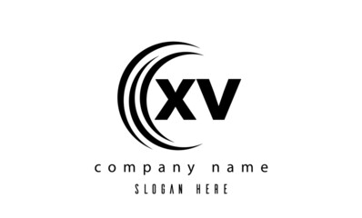 technology XV latter logo vector