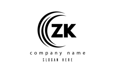 technology ZK latter logo vector