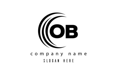 technology OB latter logo vector