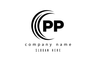Fototapeta premium PP technology latter logo vector