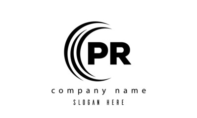 PR technology latter logo vector