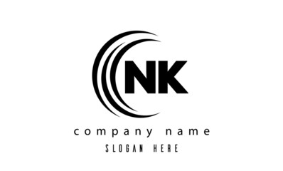 NK technology latter logo vector