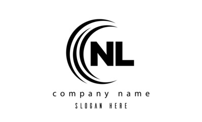 NL technology latter logo vector