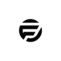 f initial logo design vector template