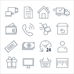 commerce icons set. commerce pack symbol vector elements for infographic web