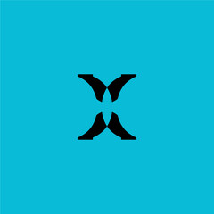Creative black colour logo design with blue background for business and brand.