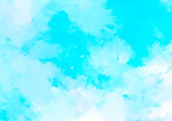 幻想的な水色の滲む水彩テクスチャ背景