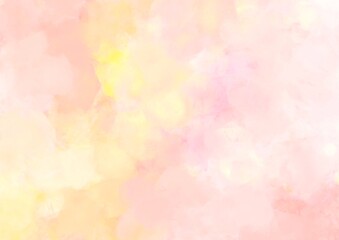 Fototapeta na wymiar 幻想的なピンクとオレンジの滲む水彩テクスチャ背景
