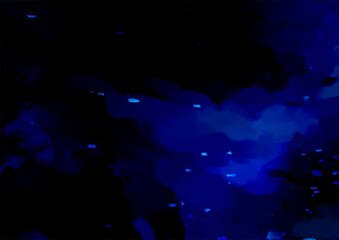 Obraz na płótnie Canvas 暗闇に光る深海の幻想的なキラキラ宝石テクスチャ背景