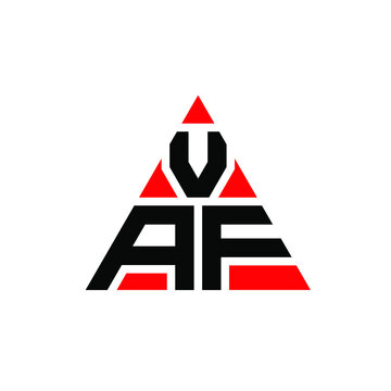 VAF triangle letter logo design with triangle shape. VAF triangle logo design monogram. VAF triangle vector logo template with red color. VAF triangular logo Simple, Elegant, and Luxurious Logo. VAF 