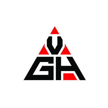 VGH triangle letter logo design with triangle shape. VGH triangle logo design monogram. VGH triangle vector logo template with red color. VGH triangular logo Simple, Elegant, and Luxurious Logo. VGH 