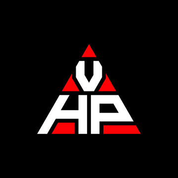 VHP triangle letter logo design with triangle shape. VHP triangle logo design monogram. VHP triangle vector logo template with red color. VHP triangular logo Simple, Elegant, and Luxurious Logo. VHP 