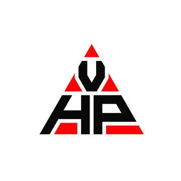 VHP triangle letter logo design with triangle shape. VHP triangle logo design monogram. VHP triangle vector logo template with red color. VHP triangular logo Simple, Elegant, and Luxurious Logo. VHP 