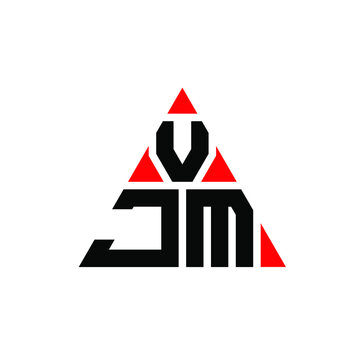 VJM triangle letter logo design with triangle shape. VJM triangle logo design monogram. VJM triangle vector logo template with red color. VJM triangular logo Simple, Elegant, and Luxurious Logo. VJM 