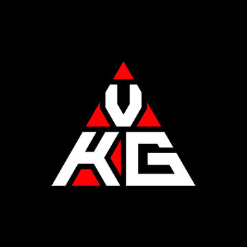 VKG triangle letter logo design with triangle shape. VKG triangle logo design monogram. VKG triangle vector logo template with red color. VKG triangular logo Simple, Elegant, and Luxurious Logo. VKG 