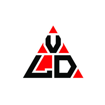 VLD triangle letter logo design with triangle shape. VLD triangle logo design monogram. VLD triangle vector logo template with red color. VLD triangular logo Simple, Elegant, and Luxurious Logo. VLD 