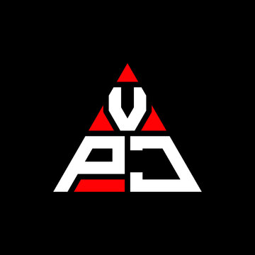 VPJ triangle letter logo design with triangle shape. VPJ triangle logo design monogram. VPJ triangle vector logo template with red color. VPJ triangular logo Simple, Elegant, and Luxurious Logo. VPJ 