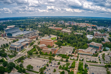 Fototapeta na wymiar Aerial View of a large University in Lansing, Michigan