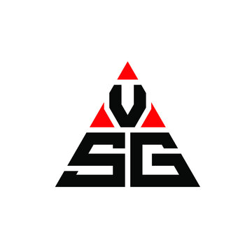 VSG triangle letter logo design with triangle shape. VSG triangle logo design monogram. VSG triangle vector logo template with red color. VSG triangular logo Simple, Elegant, and Luxurious Logo. VSG 