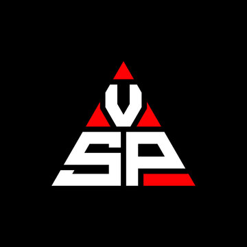 VSP triangle letter logo design with triangle shape. VSP triangle logo design monogram. VSP triangle vector logo template with red color. VSP triangular logo Simple, Elegant, and Luxurious Logo. VSP 