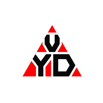VYD triangle letter logo design with triangle shape. VYD triangle logo design monogram. VYD triangle vector logo template with red color. VYD triangular logo Simple, Elegant, and Luxurious Logo. VYD 