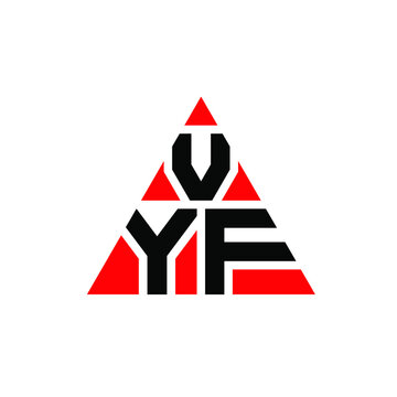 VYF triangle letter logo design with triangle shape. VYF triangle logo design monogram. VYF triangle vector logo template with red color. VYF triangular logo Simple, Elegant, and Luxurious Logo. VYF 