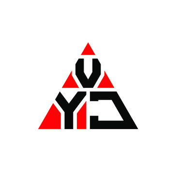 VYJ triangle letter logo design with triangle shape. VYJ triangle logo design monogram. VYJ triangle vector logo template with red color. VYJ triangular logo Simple, Elegant, and Luxurious Logo. VYJ 