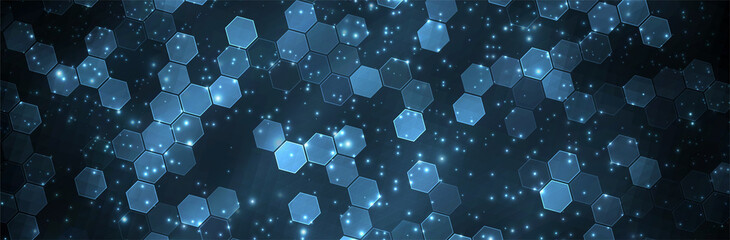 Futuristic Hexagon background. Blue Hexagonal pattern. Modern vector illustration