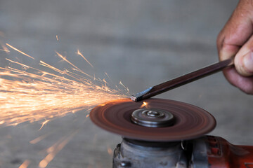 Obraz premium close up of grinding machine