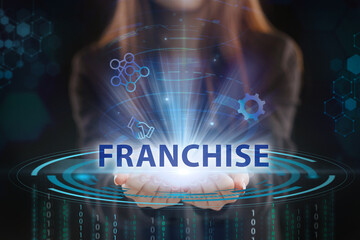 Business, Technology, Internet and network concept. Young businessman working on a virtual screen...