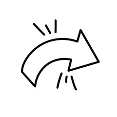 doodle simple arrow vector