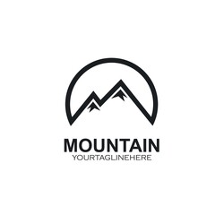 Mountain line circle  icon  vector illustration design concept