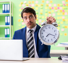 Businessman with many conflicting priorities in time management