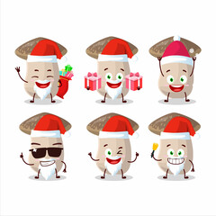 Santa Claus emoticons with shiitake cartoon character