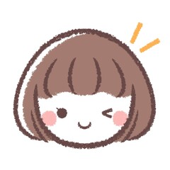 ウインクする女の子の顔アイコン