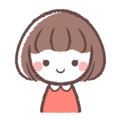 笑顔の女の子の上半身アイコン