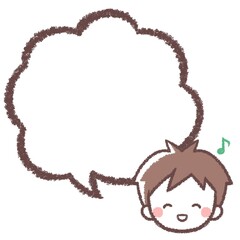 ご機嫌な男の子とフキダシ