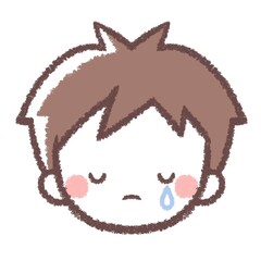 悲しむ男の子の顔アイコン