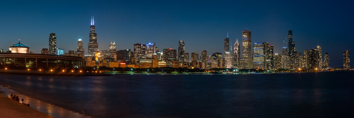 Fototapeta premium Chicago Skyline at Night 