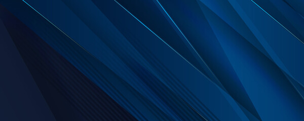 3D modern navy blue abstract banner background. Luxury paper cut background. Abstract decoration, blue pattern, halftone gradients, lines, triangle, 3d Vector illustration. Dark blue background 