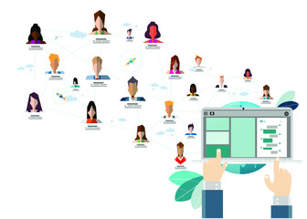 Illustration business.design idea and concept think creativity. for Social network,Internet connection, success,plan,think,search,analyze,communicate, futuristic idea innovation technology modern.