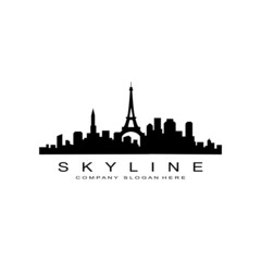 Naklejka premium City Skyline,Skyscraper for Urban Real Estate Building Logo Design Vector