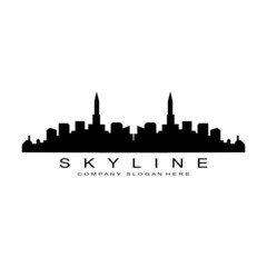 City Skyline,Skyscraper for Urban Real Estate Building Logo Design Vector