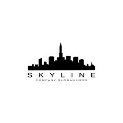 Obraz premium City Skyline,Skyscraper for Urban Real Estate Building Logo Design Vector