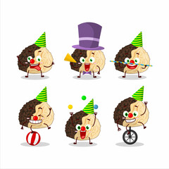 Cartoon character of truffle with various circus shows