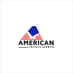 american flag symbol with eagle abstract logo design