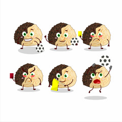 Truffle cartoon in character working as a Football referee