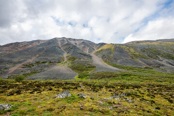 Stunning, scenic views in backcountry area of Tombstone Territorial Park, Yukon, Canada. 